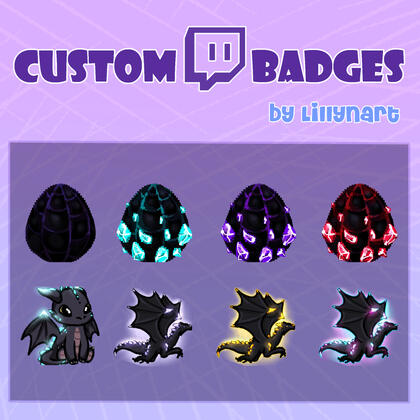 pixel style dragon badges